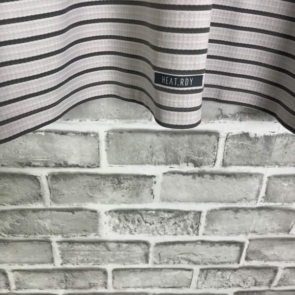 Kansas Jayhawks x Adidas Golf Gray Striped Performance Polo Shirt Men XL Stretch - Picture 5 of 8